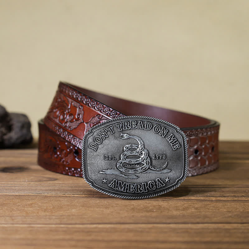 Ceinture en cuir à boucle DIY Pyramid Attitude pour homme