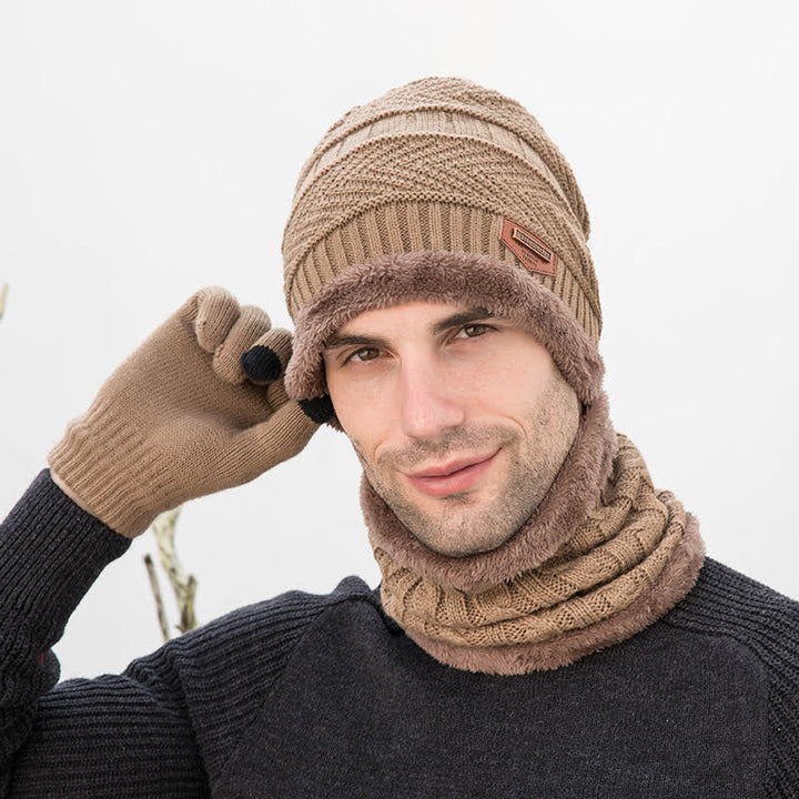 Ensemble bonnet, écharpe, gants tricotés pour adulte et enfant 3 pièces