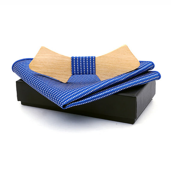 Lot de 2 noeuds papillon en bois en forme de col pour homme