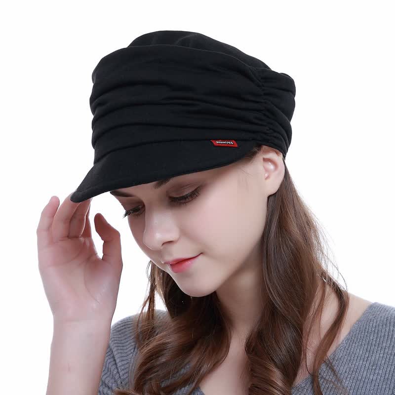Casquette de baseball plissée à bord souple pour femme