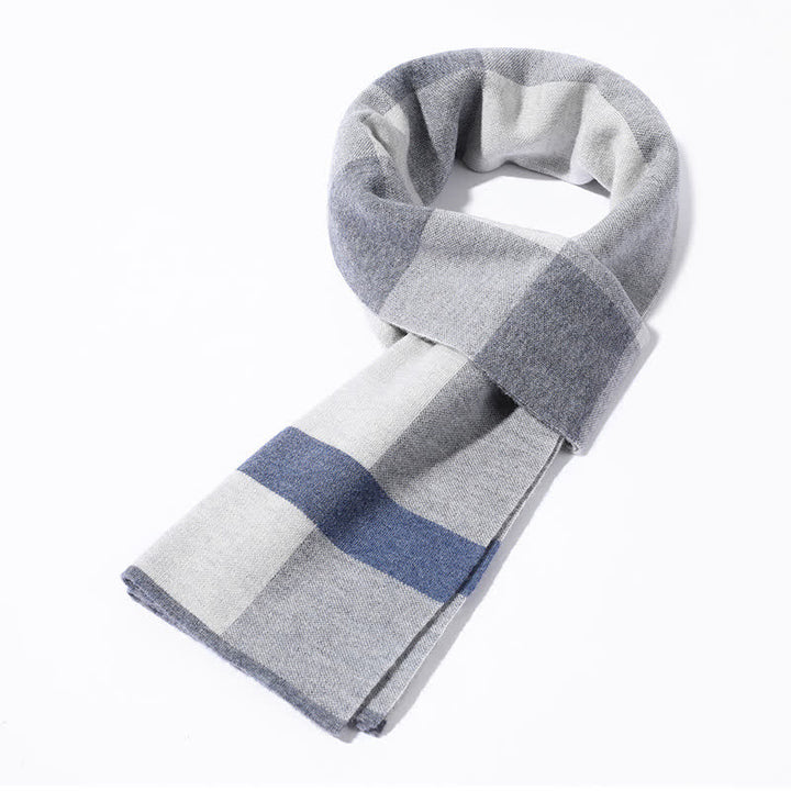 Écharpe en pure laine à carreaux pour homme, idéale pour les loisirs et les affaires
