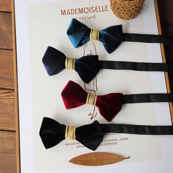 Nœud papillon simple en velours torsadé pour homme