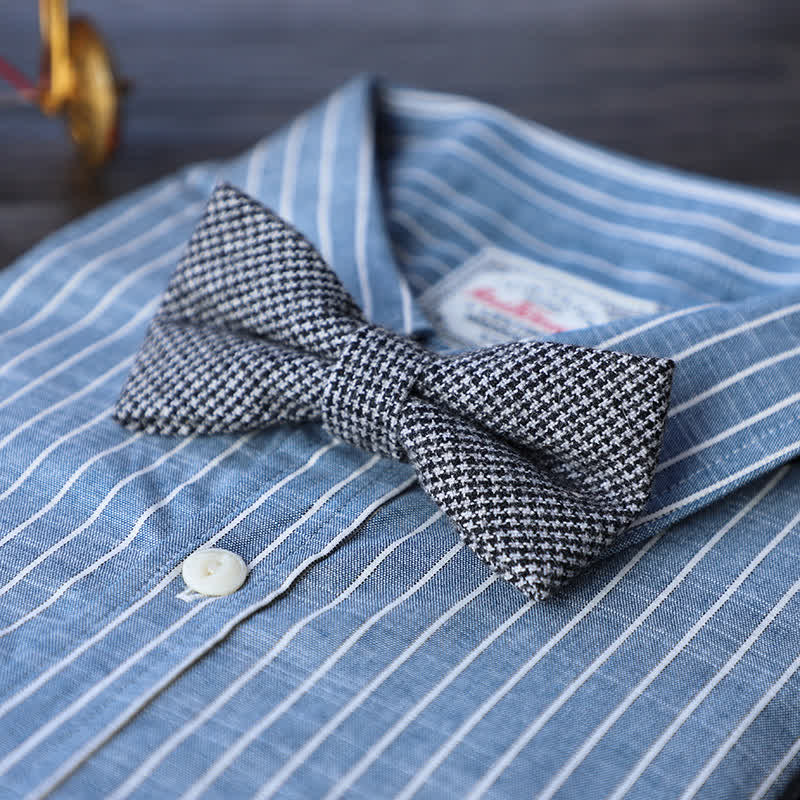 Nœud papillon simple en tweed de laine mélangée pour homme
