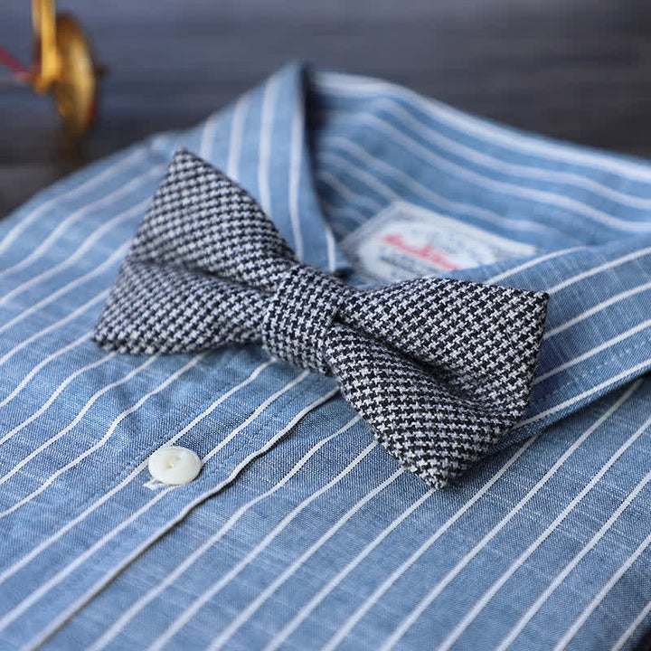 Nœud papillon simple en tweed de laine mélangée pour homme