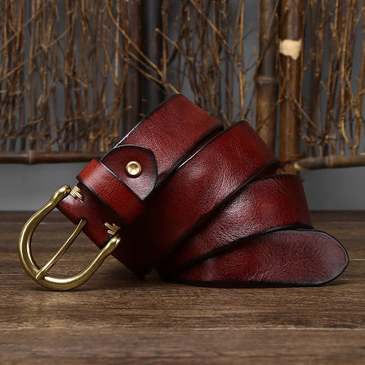 Ceinture en cuir usé et froissé tendance pour homme