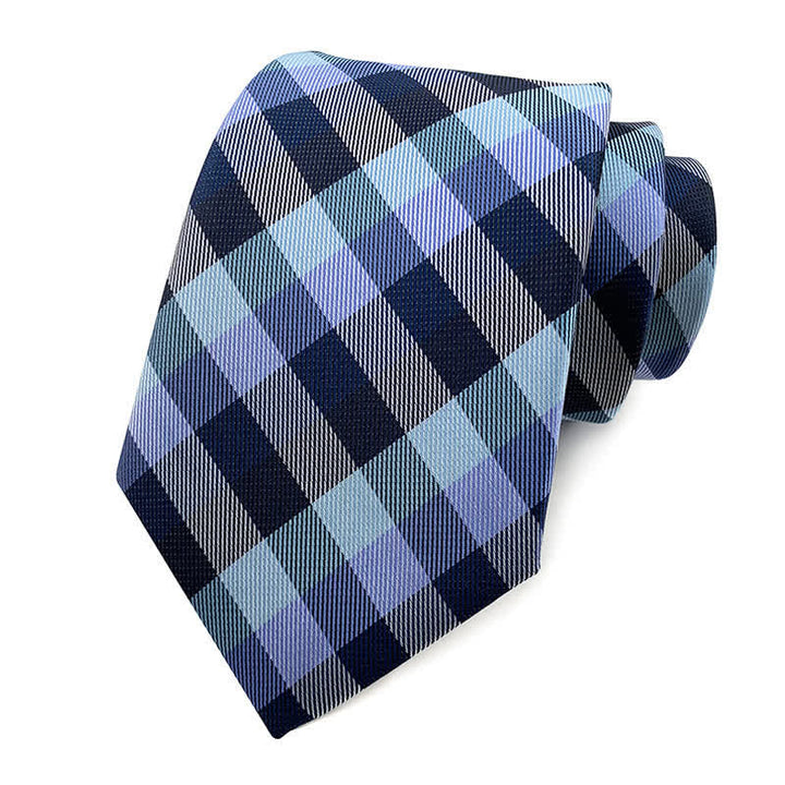 Costume de smoking slim pour homme avec cravate à carreaux - Nuance de bleu - image 12