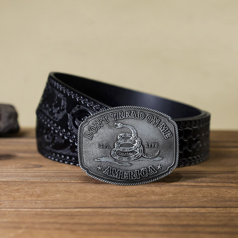 Ceinture en cuir à boucle DIY Pyramid Attitude pour homme