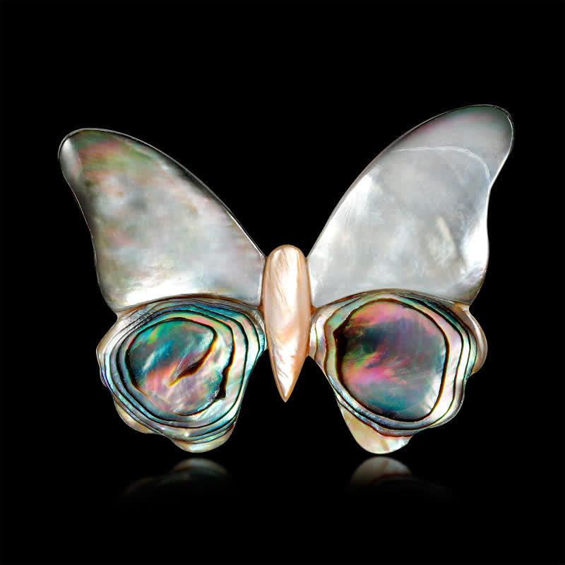 Broche papillon en nacre pour femme avec conte de fées