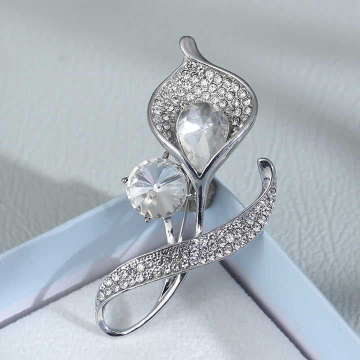 Broche florale bleue brillante pour femme