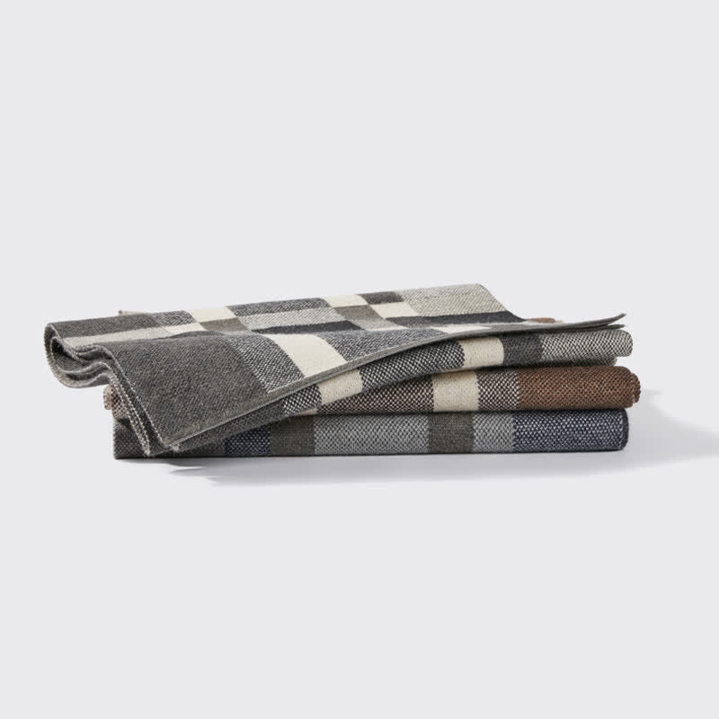 Écharpe d'hiver classique à rayures et carreaux pour homme