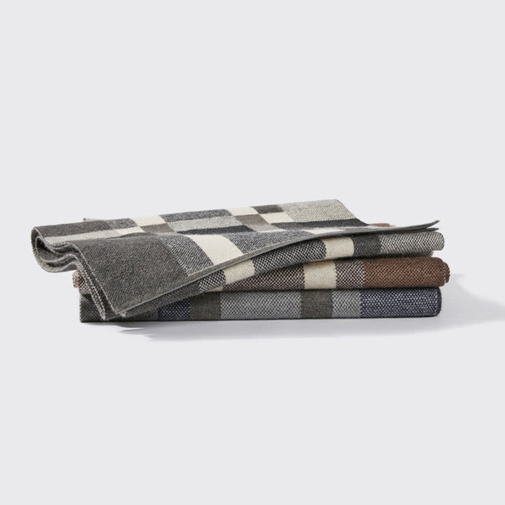 Écharpe d'hiver classique à rayures et carreaux pour homme