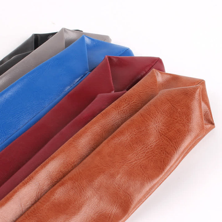Cravate étroite décontractée en cuir PU pour homme