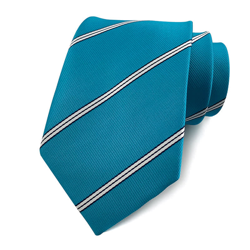 Cravate de bureau traditionnelle à rayures Repp pour homme - Cyan - image 9