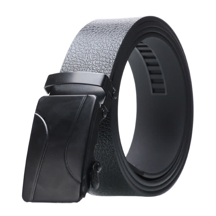 Ceinture en cuir noir à boucle automatique pour homme - Style #4 - Noir - 42 - image 10