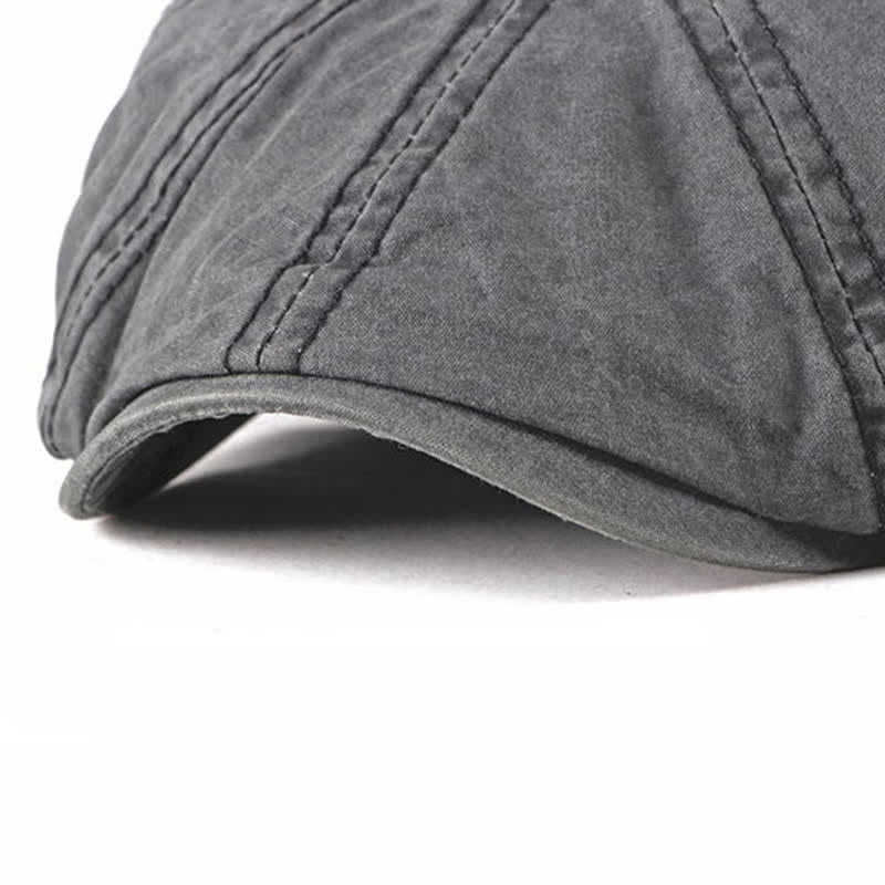 Casquette béret décontractée en coton vieilli délavé