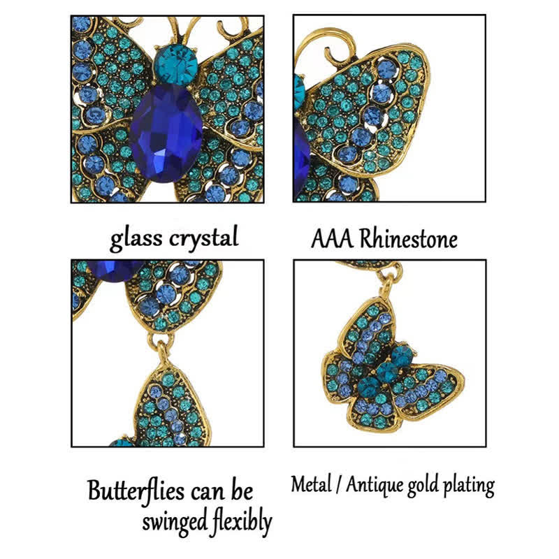 Broche ludique à trois papillons pour femme