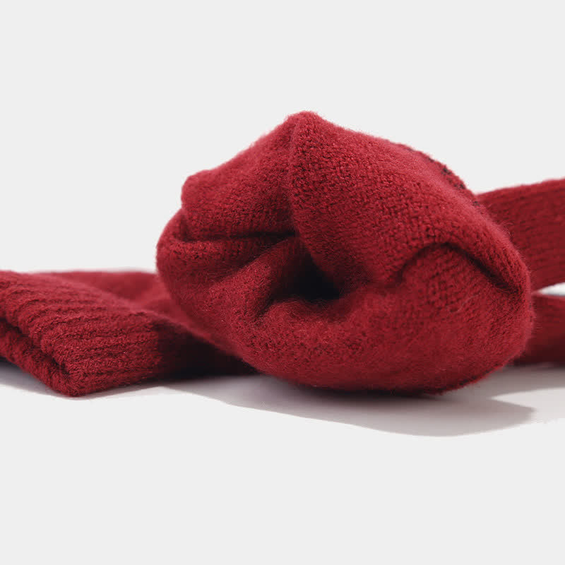Ensemble de 3 pièces unisexe en tricot sergé épais, bonnet, écharpe, gants