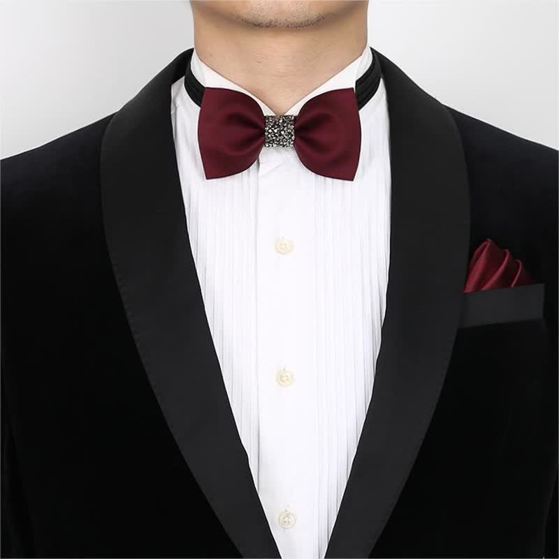 Nœud papillon central à paillettes pour homme