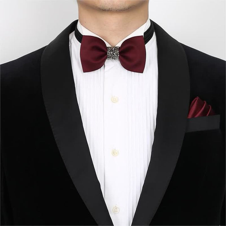 Nœud papillon central à paillettes pour homme