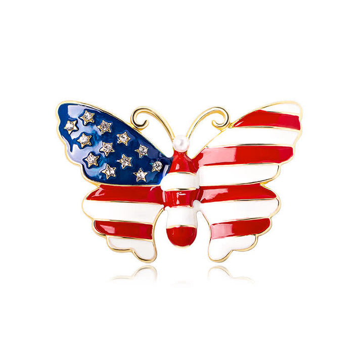Broche papillon drapeau américain pour homme