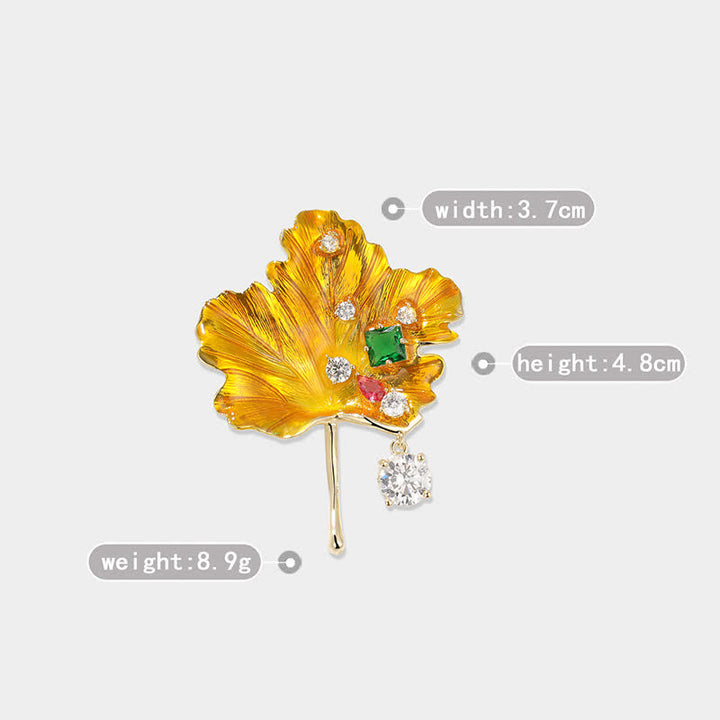 Broche feuille d'érable dorée pour femme