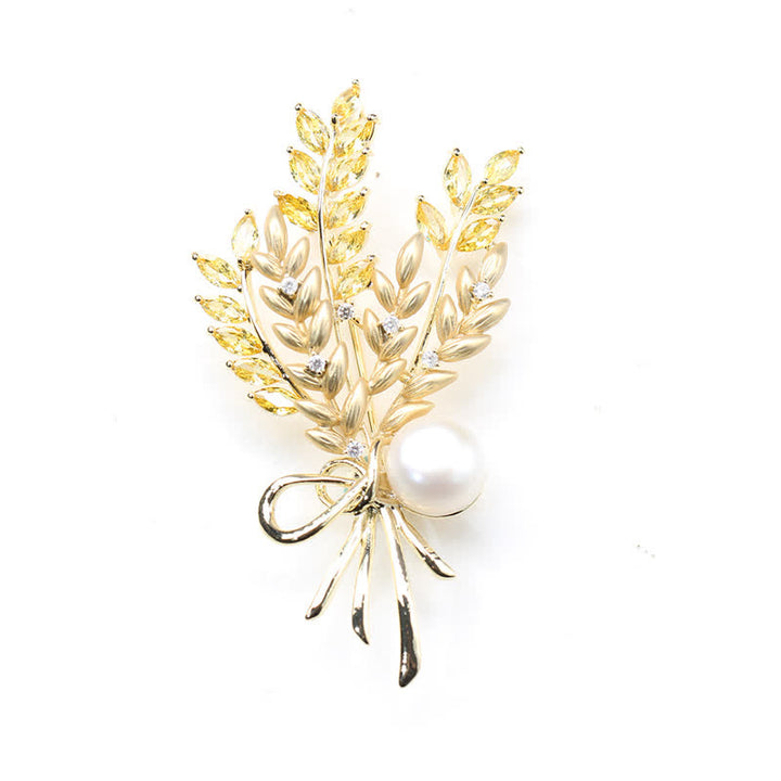 Broche éblouissante en perles de zircone pour femme