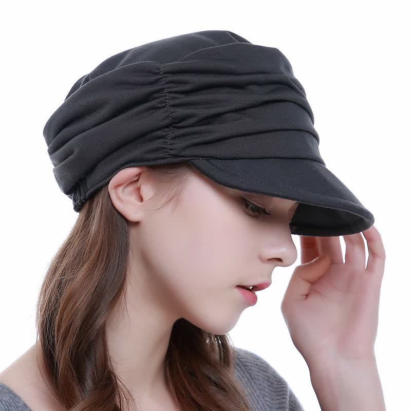 Casquette de baseball plissée à bord souple pour femme