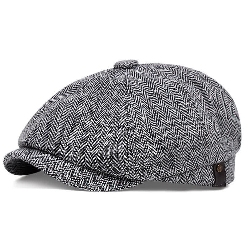 Béret octogonal en tweed d'artiste