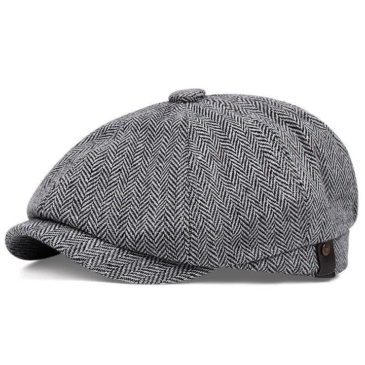 Béret octogonal en tweed d'artiste