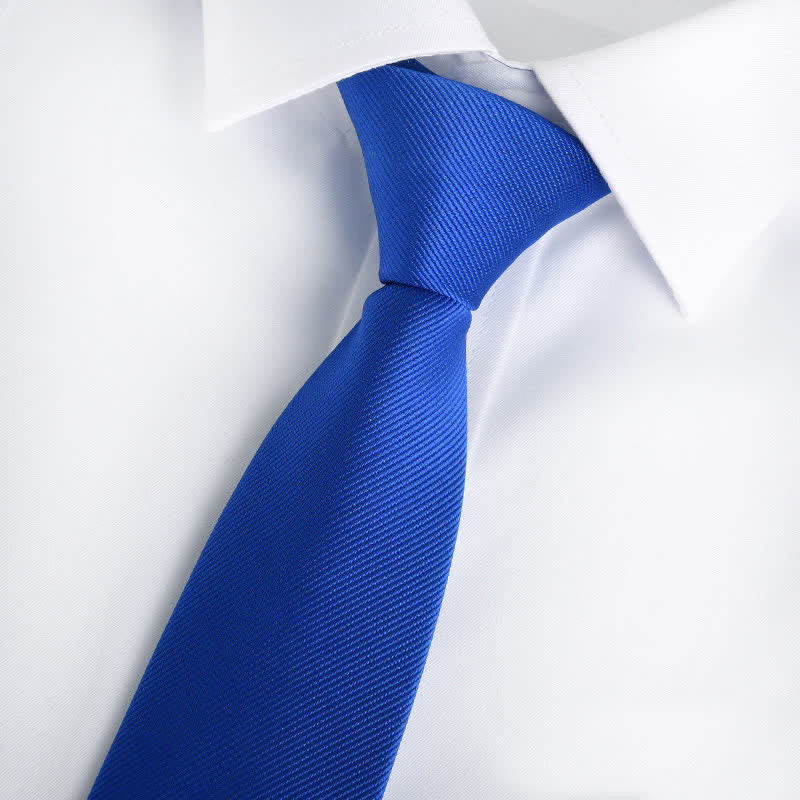 Cravate ajustable à fermeture éclair de couleur unie pour homme