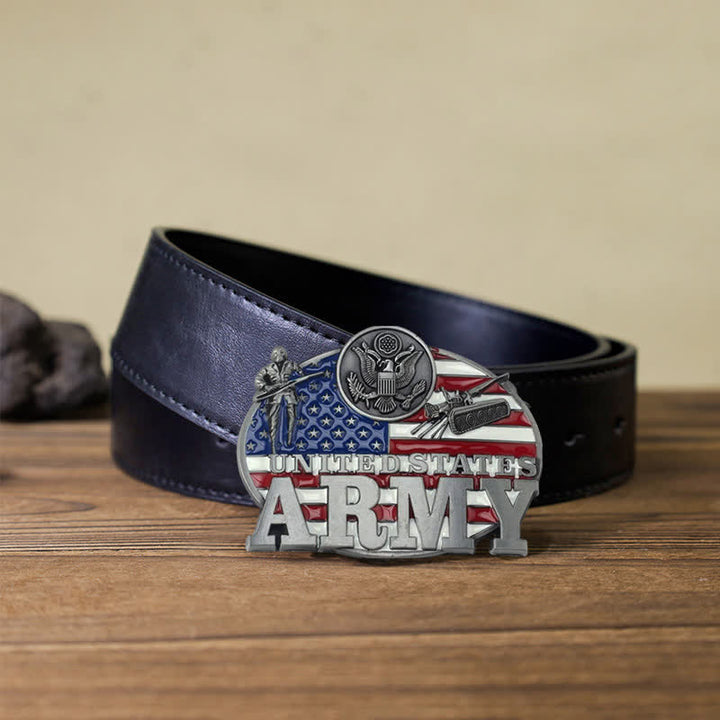 Ceinture en cuir à boucle militaire de l'armée américaine pour homme