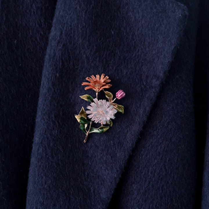 Broche créative à motif de marguerite florale pour femme
