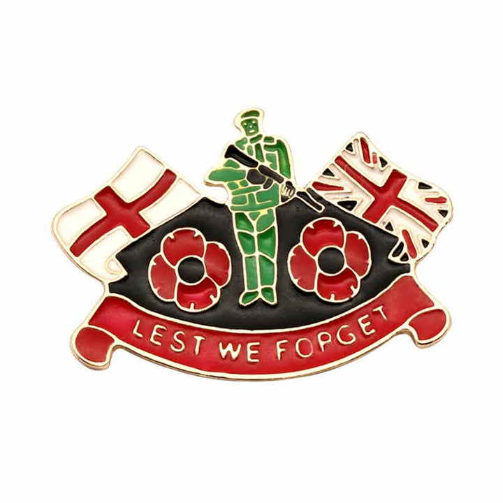 Broche unisexe « Lest We Forget Soldier Poppy »