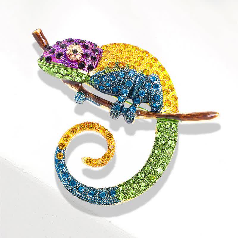Broche Lézard Caméléon Coloré pour Femme