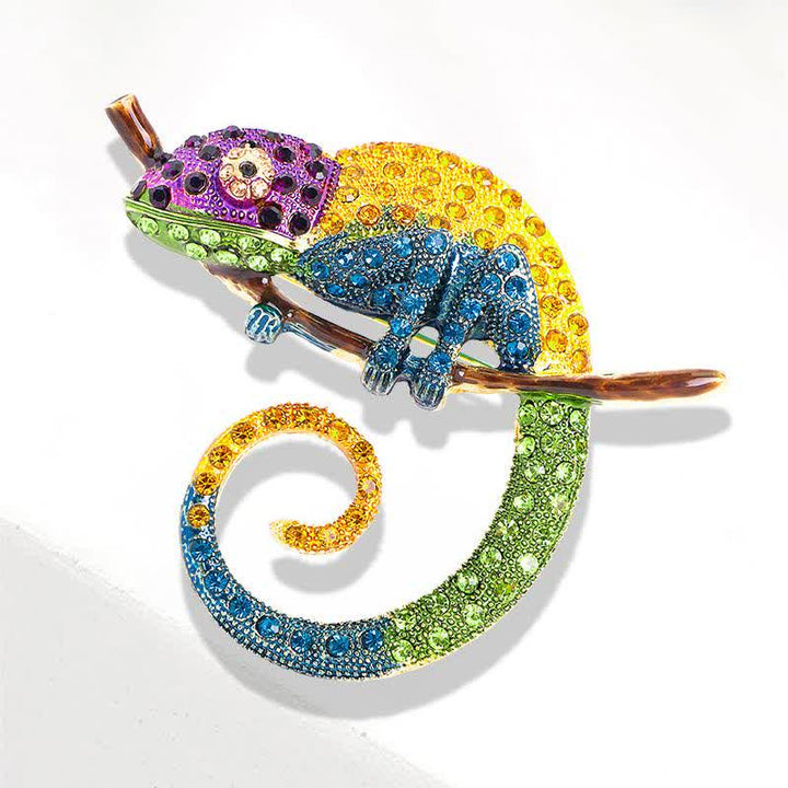 Broche Lézard Caméléon Coloré pour Femme