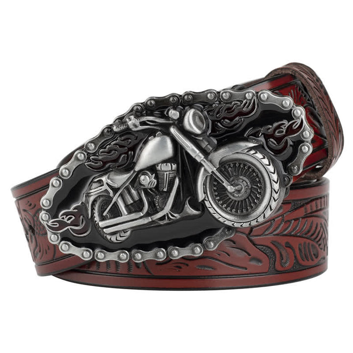 Ceinture en cuir style motard punk rock pour homme