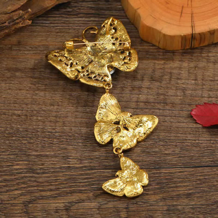 Broche ludique à trois papillons pour femme