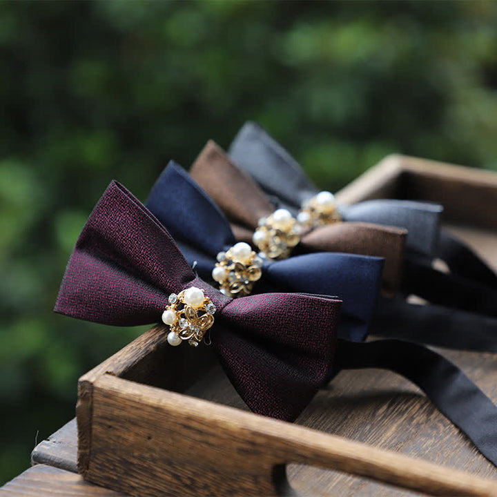 Nœud papillon de smoking formel en perles pour homme