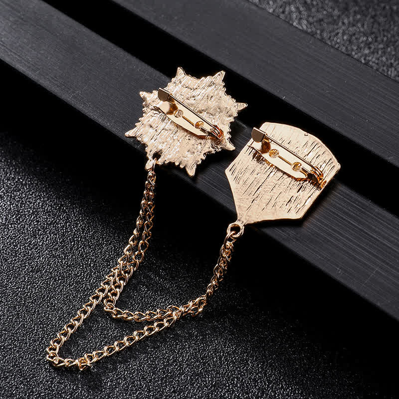 Broche médaille étoile à pampilles britannique pour homme