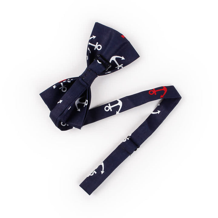 Nœud papillon pour homme à motifs répétés d'ancres de bateau