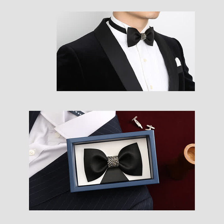 Nœud papillon central à paillettes pour homme