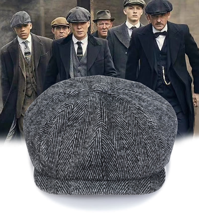 Béret octogonal en tweed d'artiste