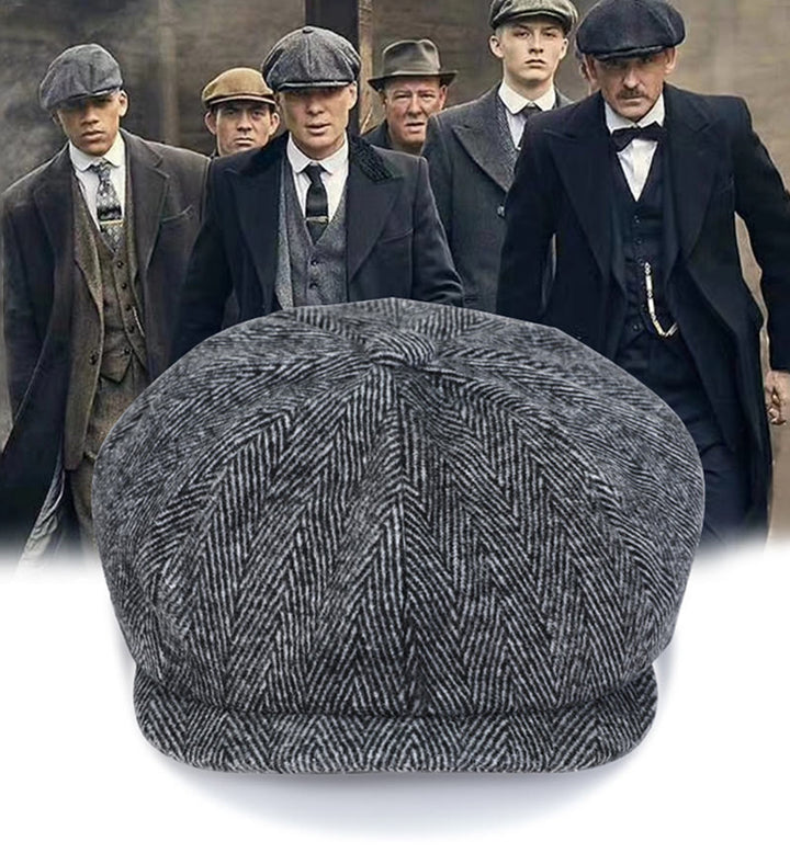 Béret octogonal en tweed d'artiste