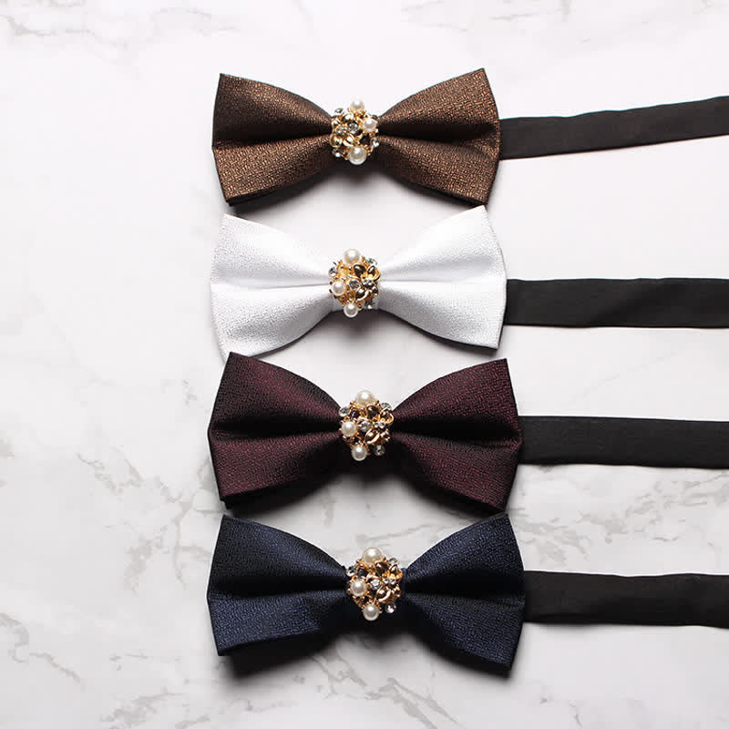 Nœud papillon de smoking formel en perles pour homme