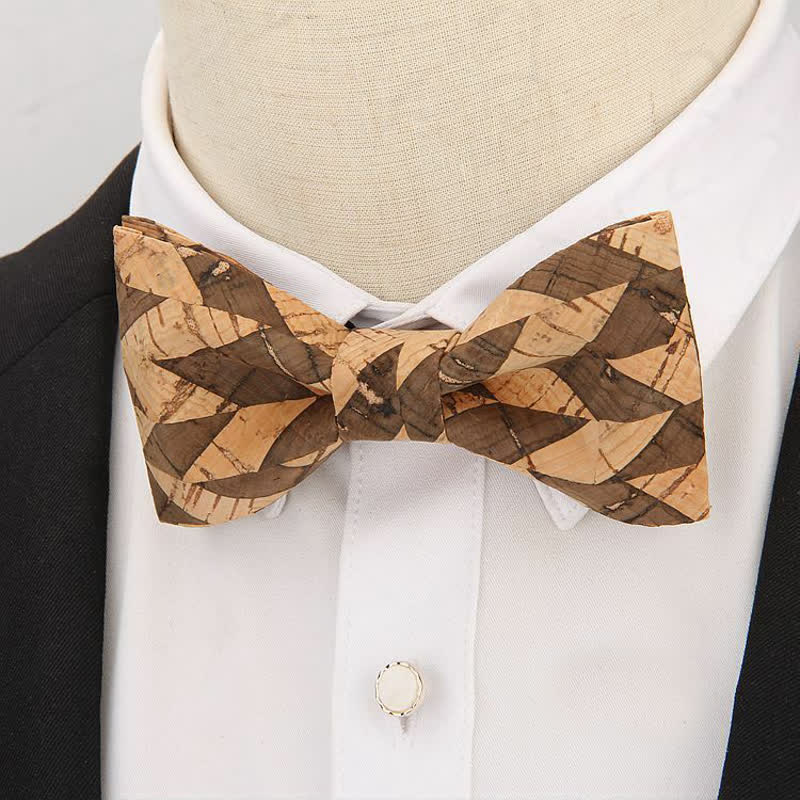 Nœud papillon en liège et bois pour homme