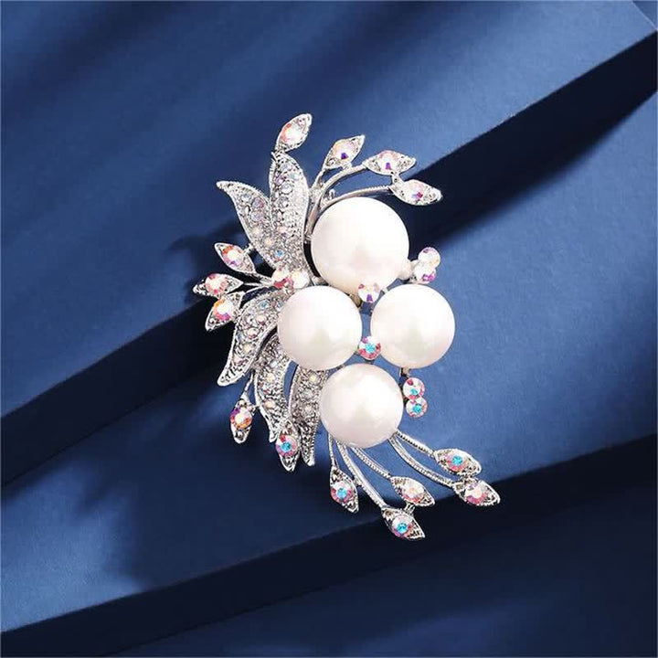 Broche en perles et fleurs de phénix pour femme