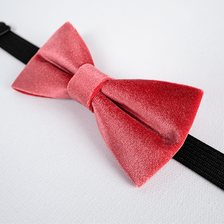 Nœud papillon en velours uni carmin pour homme