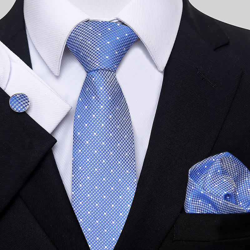 Ensemble de 3 cravates minimalistes à pois pour homme