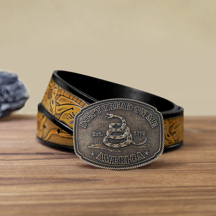 Ceinture en cuir à boucle DIY Pyramid Attitude pour homme