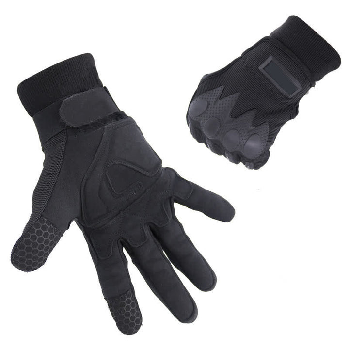 Gants tactiques noirs pour l'alpinisme en plein air, doigts longs